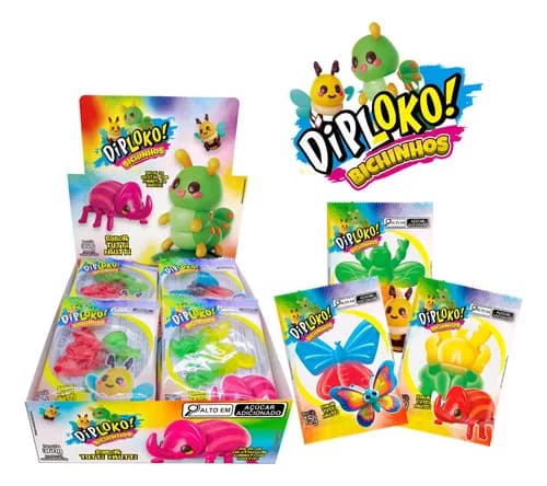 Bala De Gelatina Diploko Bichinhos 24x15g