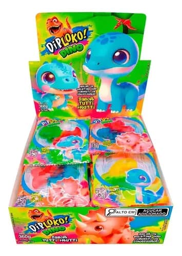 Bala De Gelatina Dino Diploko 24x15g