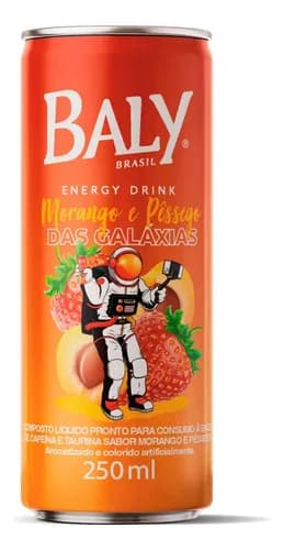 Energético Morango E Pêssego Das Galáxias Baly Lata 250ml