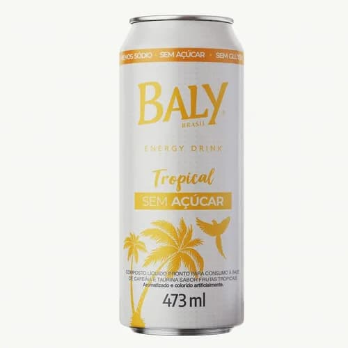 Energético Tropical Zero Açúcar Baly Lata 473ml